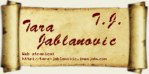 Tara Jablanović vizit kartica